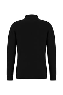 Siyah Yünlü Fermuarlı Triko Hırka