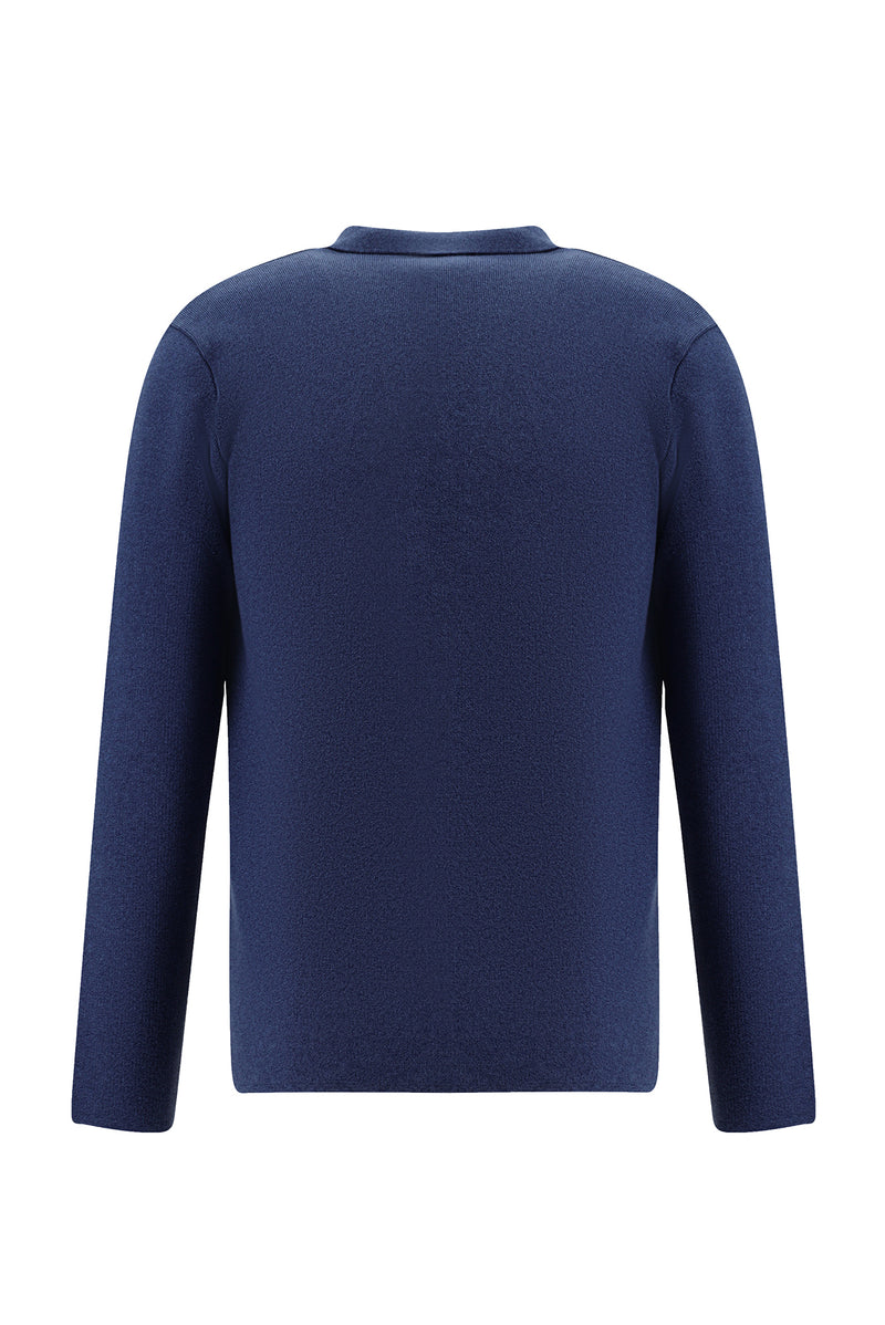 Koyu Lacivert Pamuk Triko Hırka