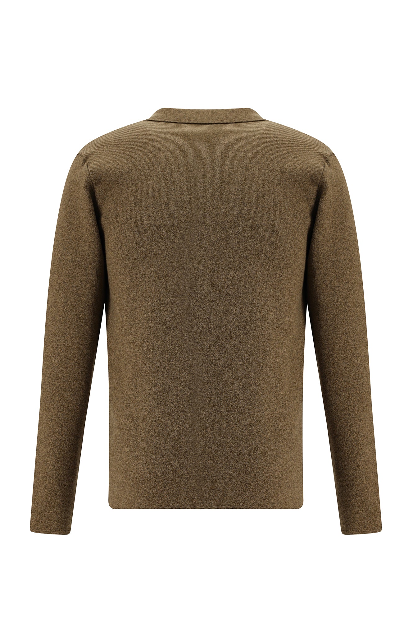 Orta Kahve Melanj Pamuk Triko Hırka