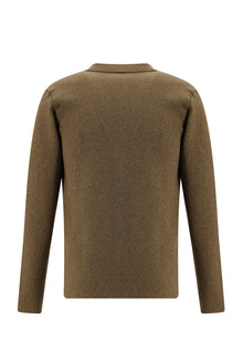 Orta Kahve Melanj Pamuk Triko Hırka