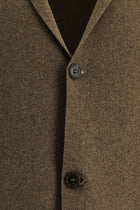 Orta Kahve Melanj Pamuk Triko Hırka