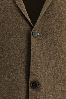 Orta Kahve Melanj Pamuk Triko Hırka