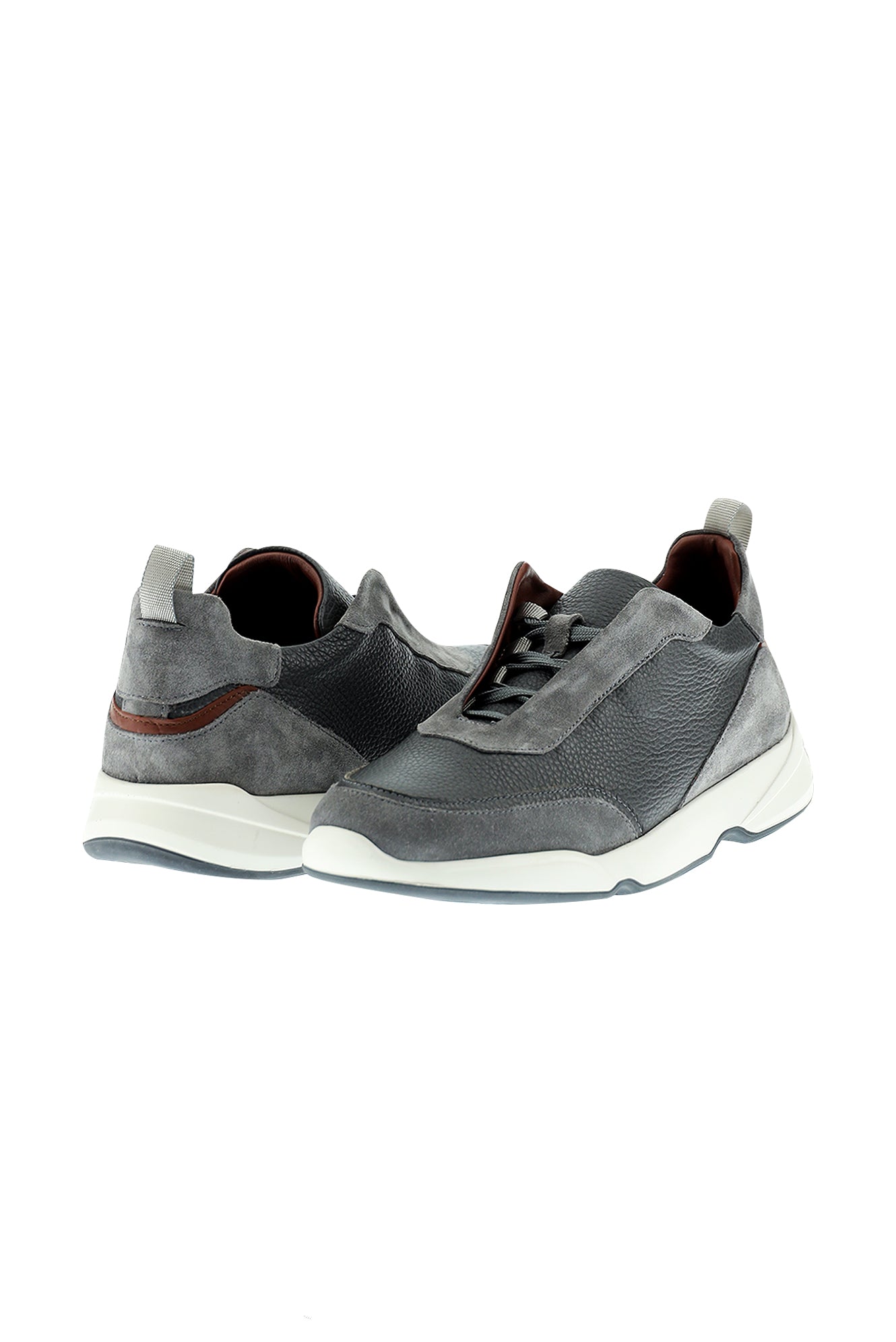 Orta Gri Sneaker Deri Ayakkab?-Abdullah Ki??l?