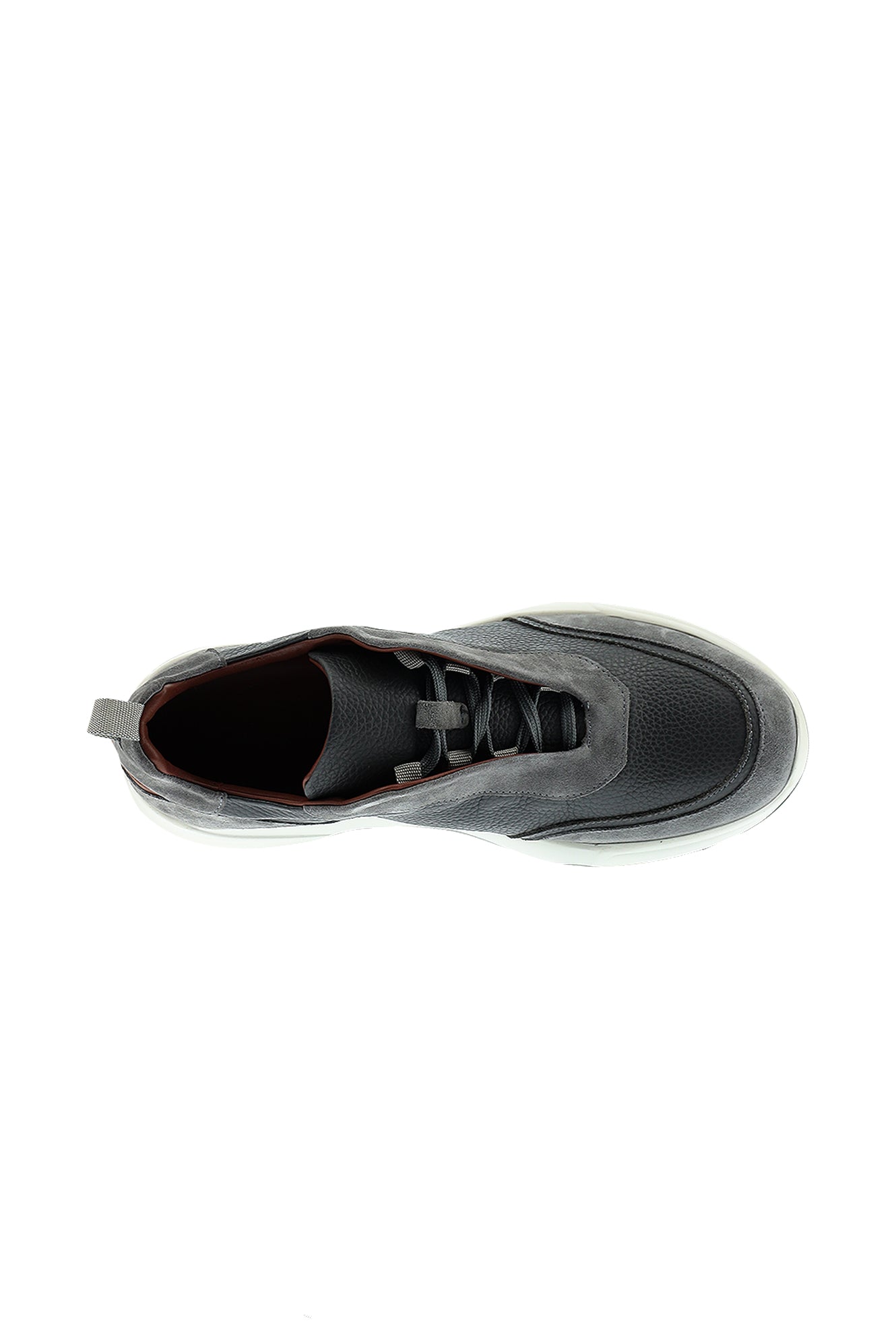 Orta Gri Sneaker Deri Ayakkab?-Abdullah Ki??l?