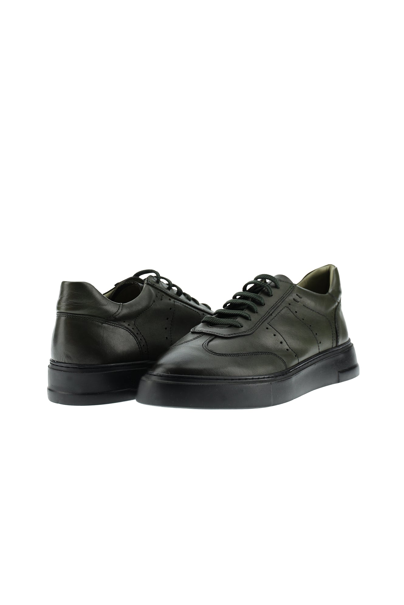 Koyu Ye?il Sneaker Deri Ayakkab?-Abdullah Ki??l?