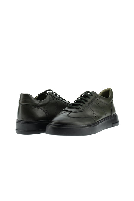 Koyu Ye?il Sneaker Deri Ayakkab?-Abdullah Ki??l?