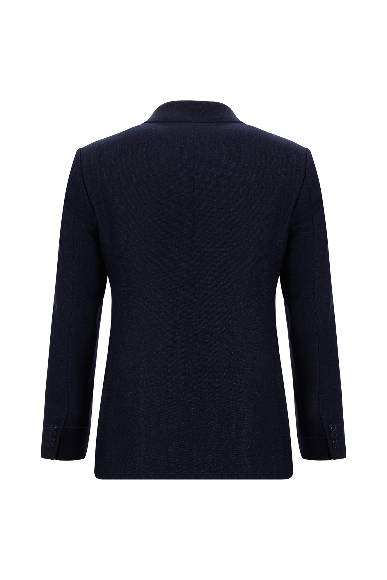 Koyu Lacivert Super Slim Fit Ekstra Dar Kesim Yünlü Desenli Spor Ceket