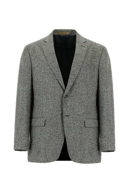 Orta Gri Relaxed Fit Rahat Kesim İtalyan Yünlü Ceket