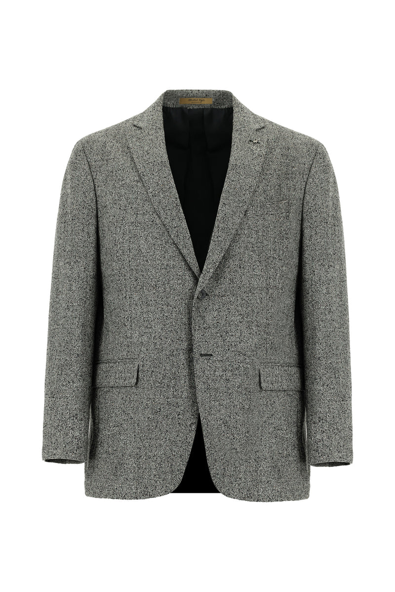 Orta Gri Relaxed Fit Rahat Kesim İtalyan Yünlü Ceket