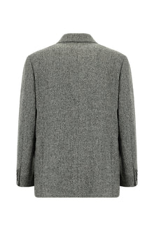 Orta Gri Relaxed Fit Rahat Kesim İtalyan Yünlü Ceket