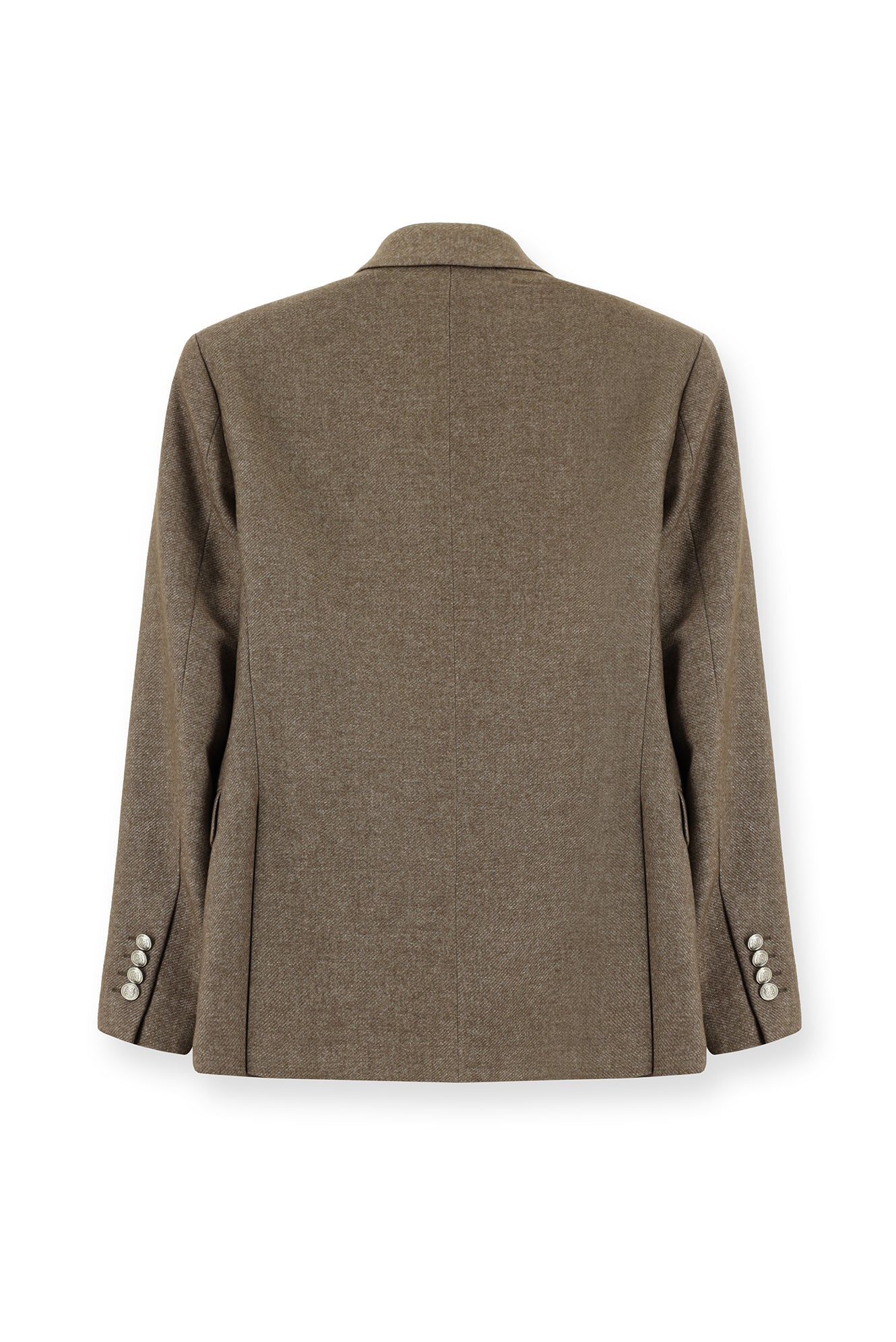 Aç?k Kahve  7 Drop Slim Fit Dar Kesim Yünlü Düz ?talyan Kruvaze Ceket-Abdullah Ki??l?