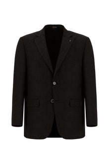 Koyu Bordo Relaxed Fit Rahat Kesim Klasik Desenli Yünlü Ceket