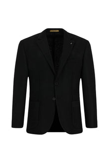 Siyah 7 Drop Slim Fit Dar Kesim Spor Yünlü ?talyan Ceket-Abdullah Ki??l?