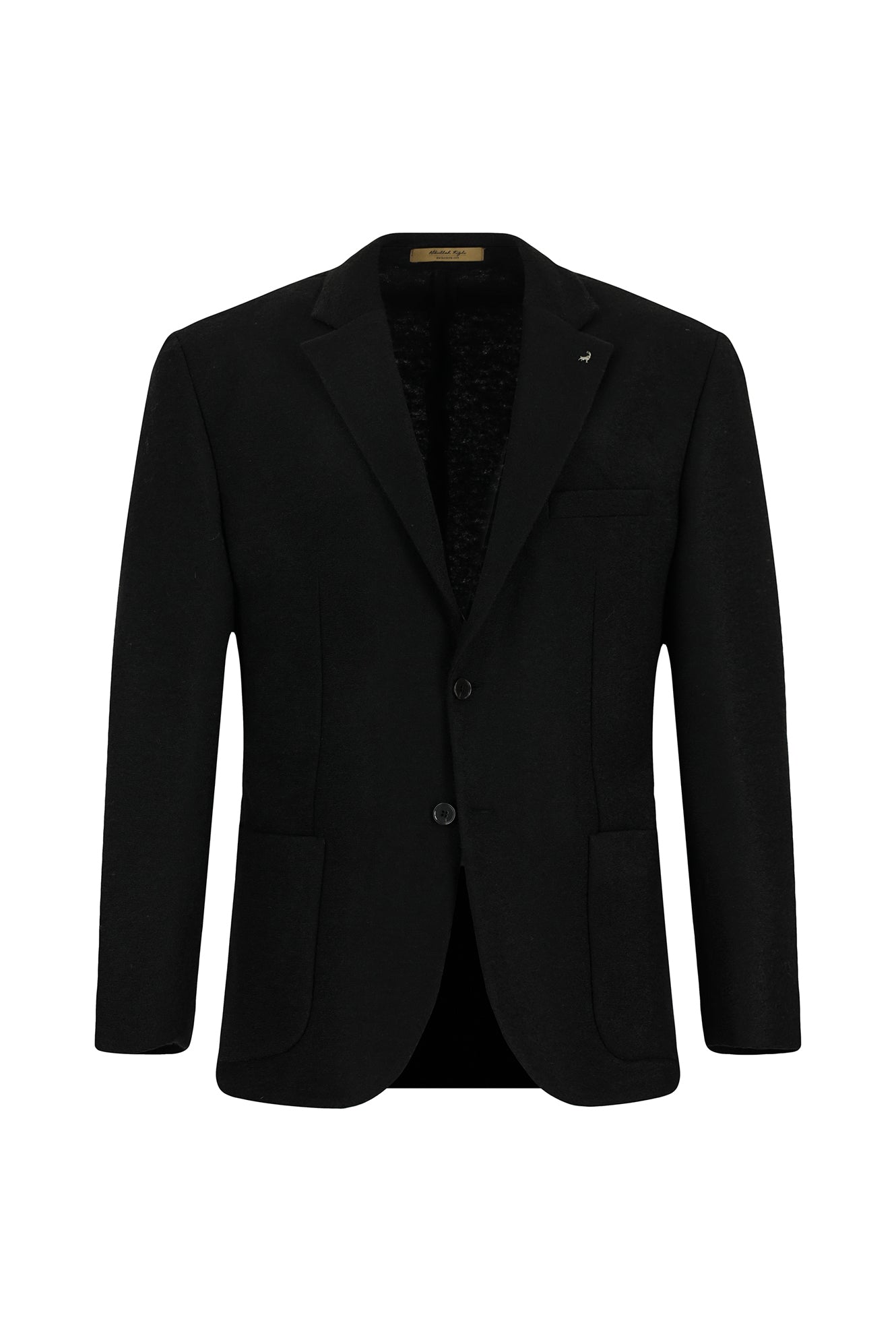 Siyah Slim Fit Dar Kesim Spor Yünlü İtalyan Ceket
