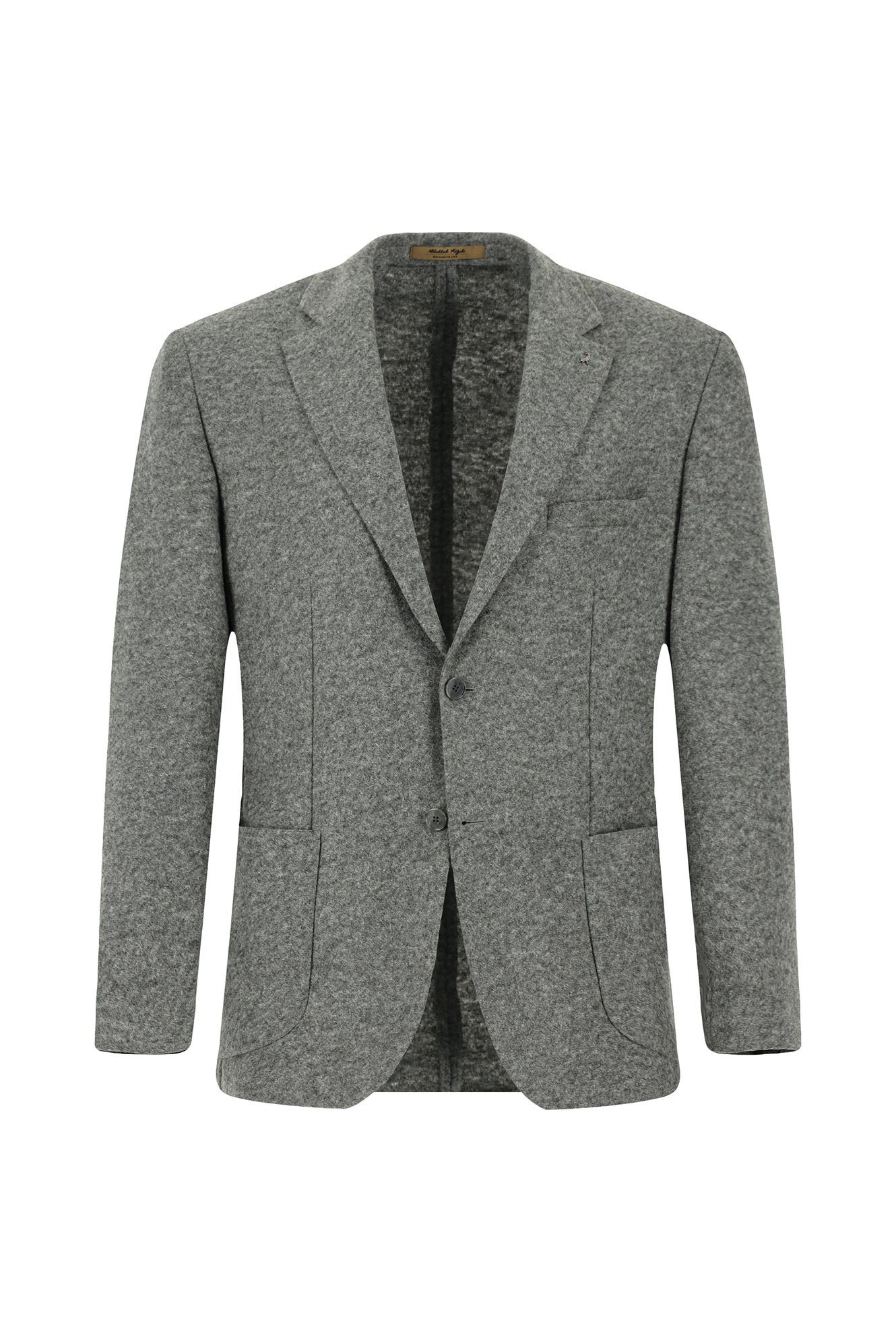 Orta Füme Super Slim Fit Ekstra Dar Kesim Spor Yünlü İtalyan Ceket