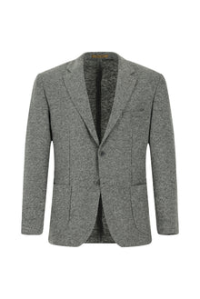 Orta Füme Super Slim Fit Ekstra Dar Kesim Spor Yünlü İtalyan Ceket