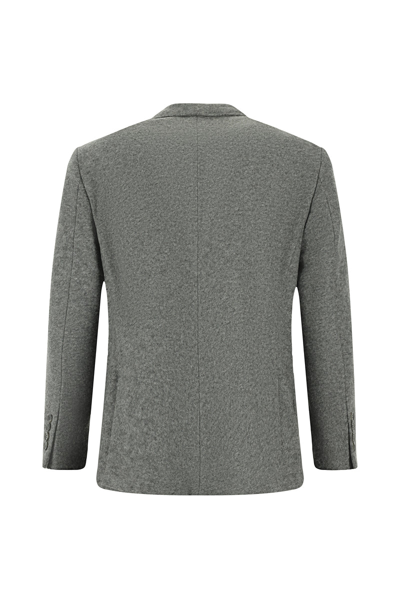 Orta Füme 4 Drop Relaxed Fit Rahat Kesim Spor Yünlü İtalyan Ceket