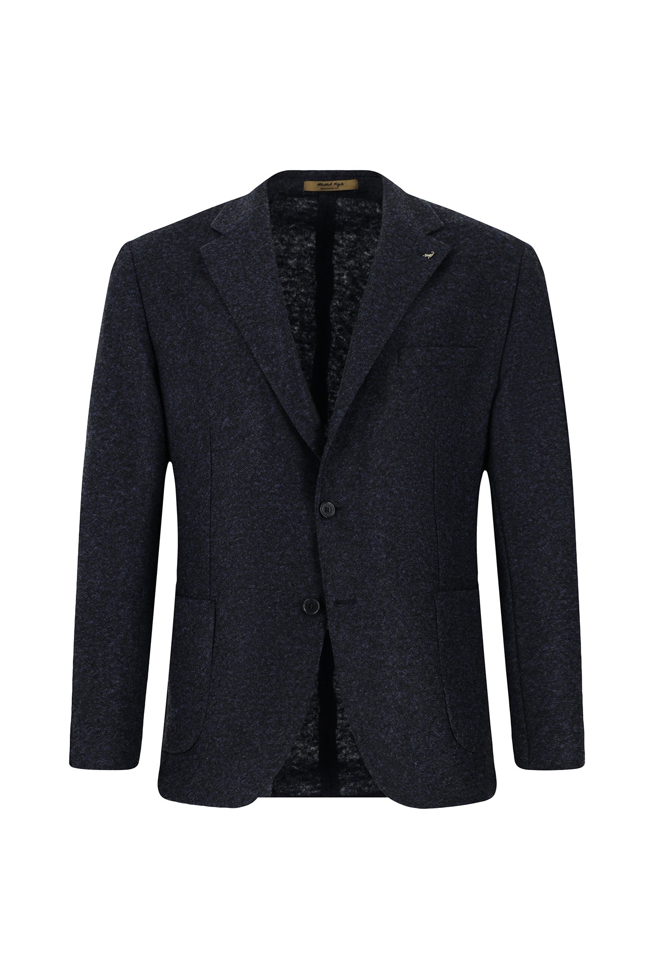 Orta Lacivert Super Slim Fit Ekstra Dar Kesim Spor Yünlü İtalyan Ceket