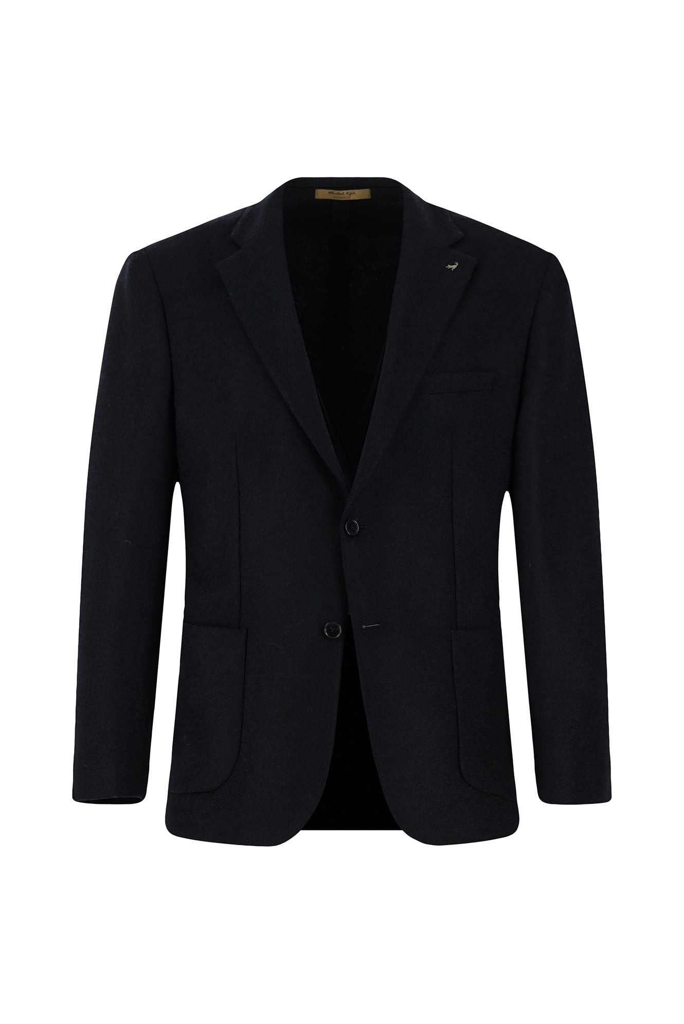 Koyu Lacivert Slim Fit Dar Kesim Spor Yünlü İtalyan Ceket