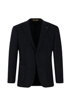 Koyu Lacivert Slim Fit Dar Kesim Spor Yünlü İtalyan Ceket