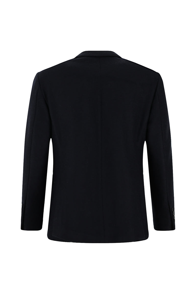Koyu Lacivert 4 Drop Relaxed Fit Rahat Kesim Spor Yünlü İtalyan Ceket