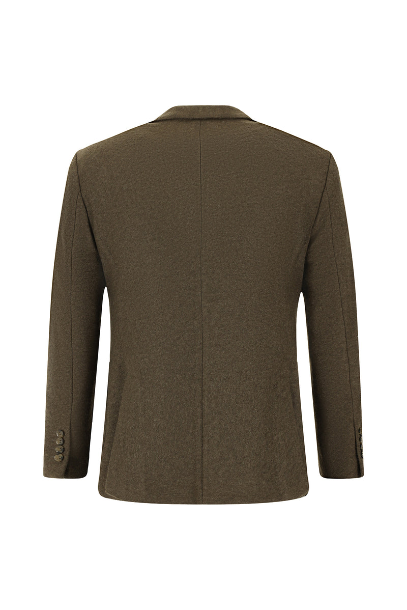Orta Kahve 7 Drop Super Slim Fit Eksra Dar Kesim Spor Yünlü ?talyan Ceket-Abdullah Ki??l?