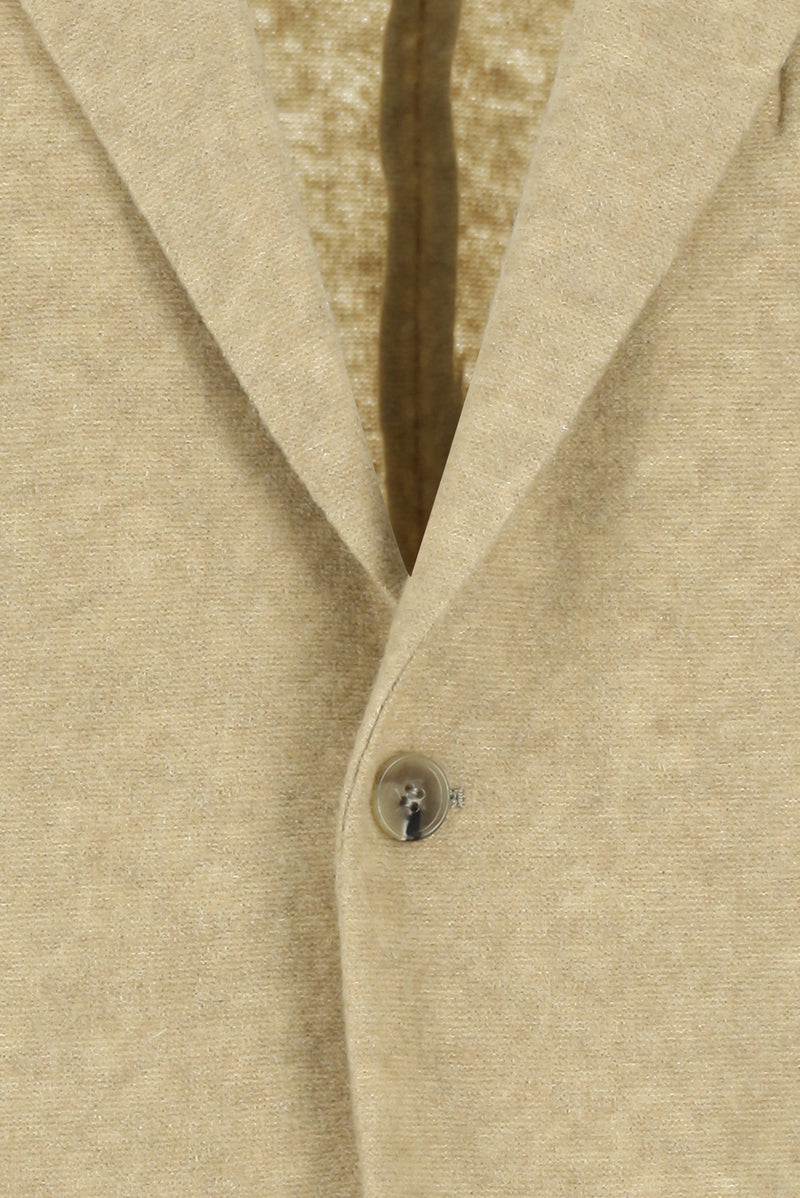 Açık Bej Super Slim Fit Ekstra Dar Kesim Spor Yünlü İtalyan Ceket