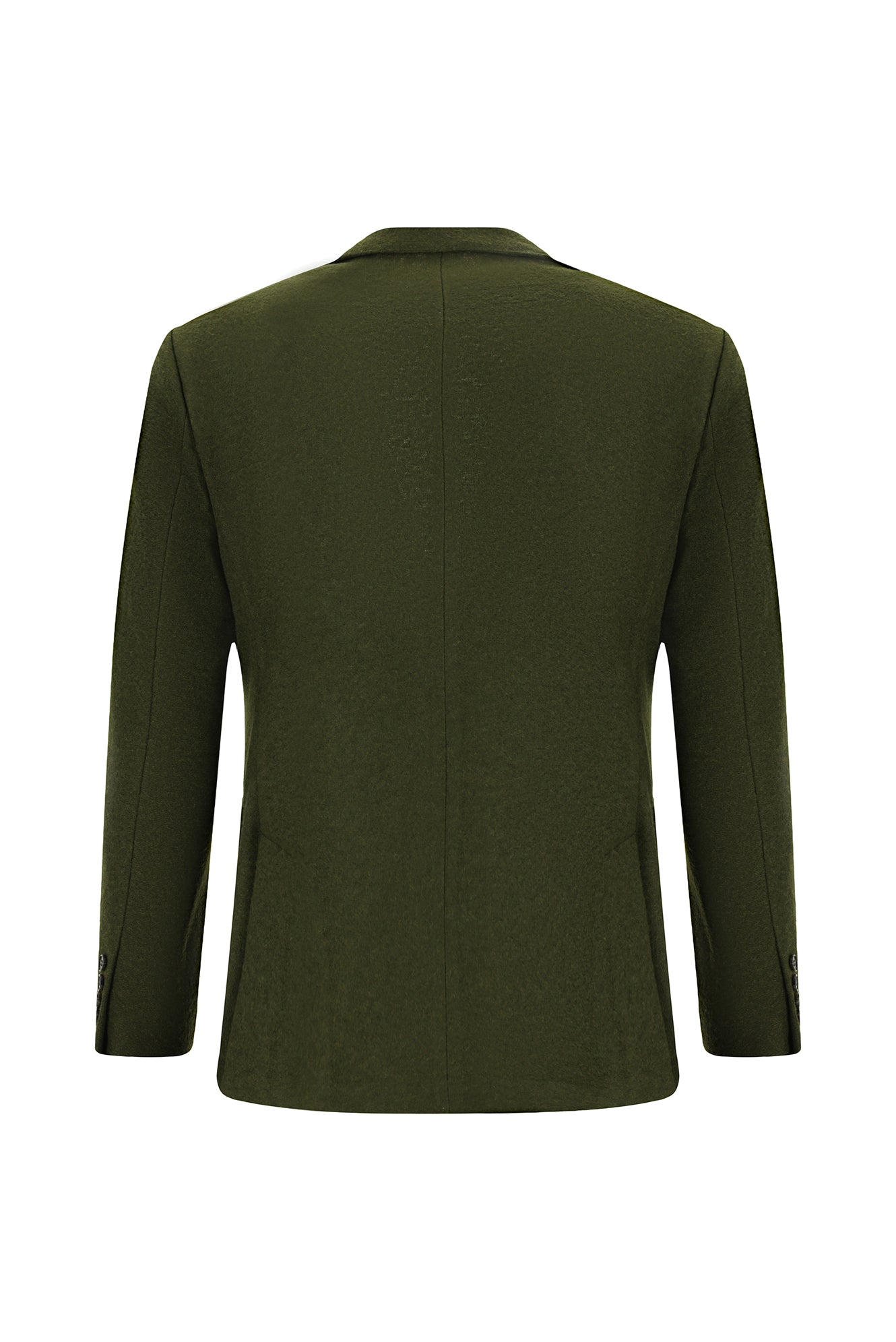 Orta Haki Slim Fit Dar Kesim Spor Yünlü İtalyan Ceket