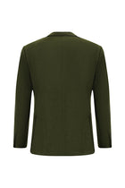 Orta Haki Slim Fit Dar Kesim Spor Yünlü İtalyan Ceket