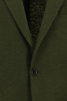 Orta Haki 8 Drop Muscle Fit Uzun Atletik Kesim Spor Yünlü İtalyan Ceket