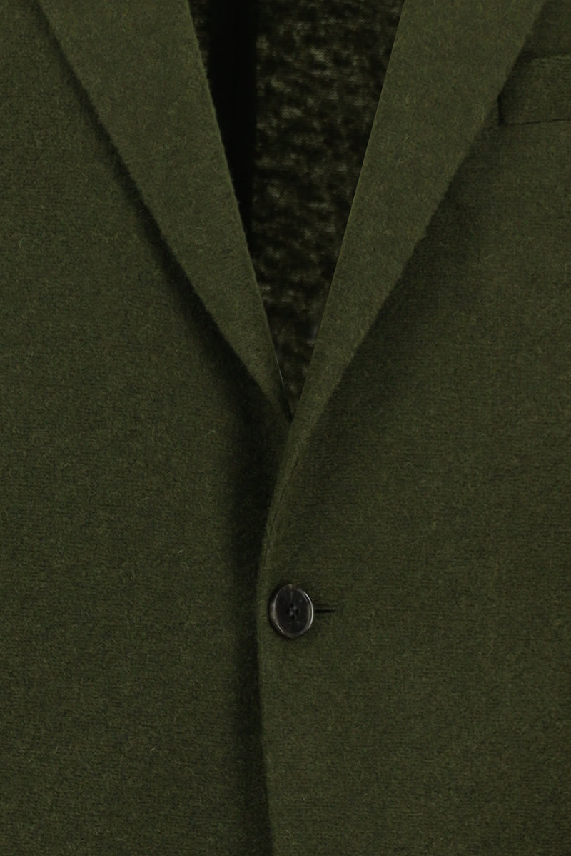 Orta Haki Regular Fit Spor Yünlü İtalyan Ceket