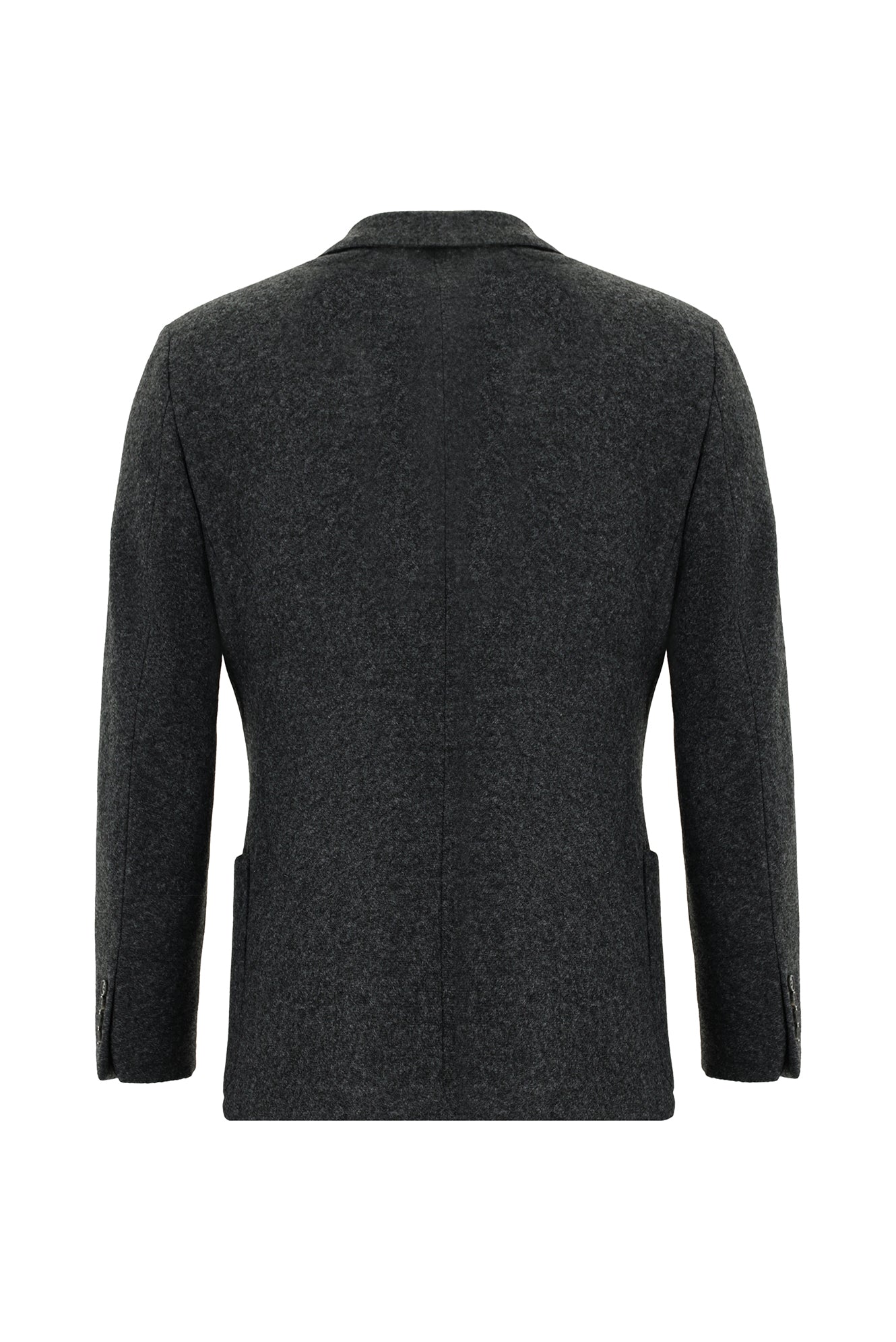 Orta Antrasit Muscle Fit Spor Yünlü İtalyan Ceket