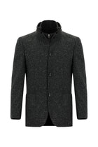 Koyu Antrasit Slim Fit Dar Kesim Spor Yünlü İtalyan Ceket