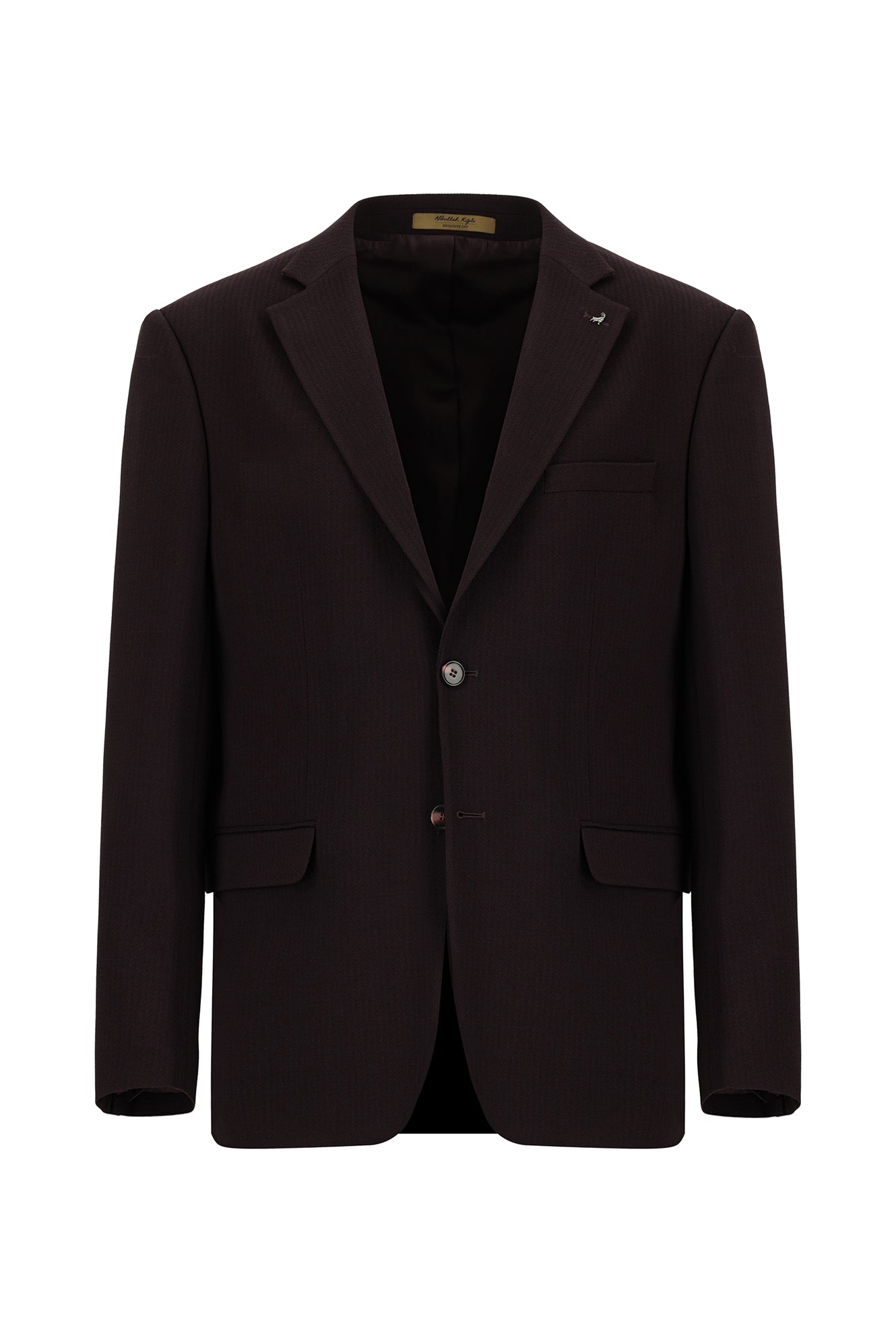 Koyu Bordo Relaxed Fit Rahat Kesim Yünlü Kaşmirli Klasik Ceket