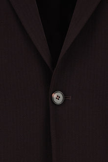 Koyu Bordo Relaxed Fit Rahat Kesim Yünlü Kaşmirli Klasik Ceket