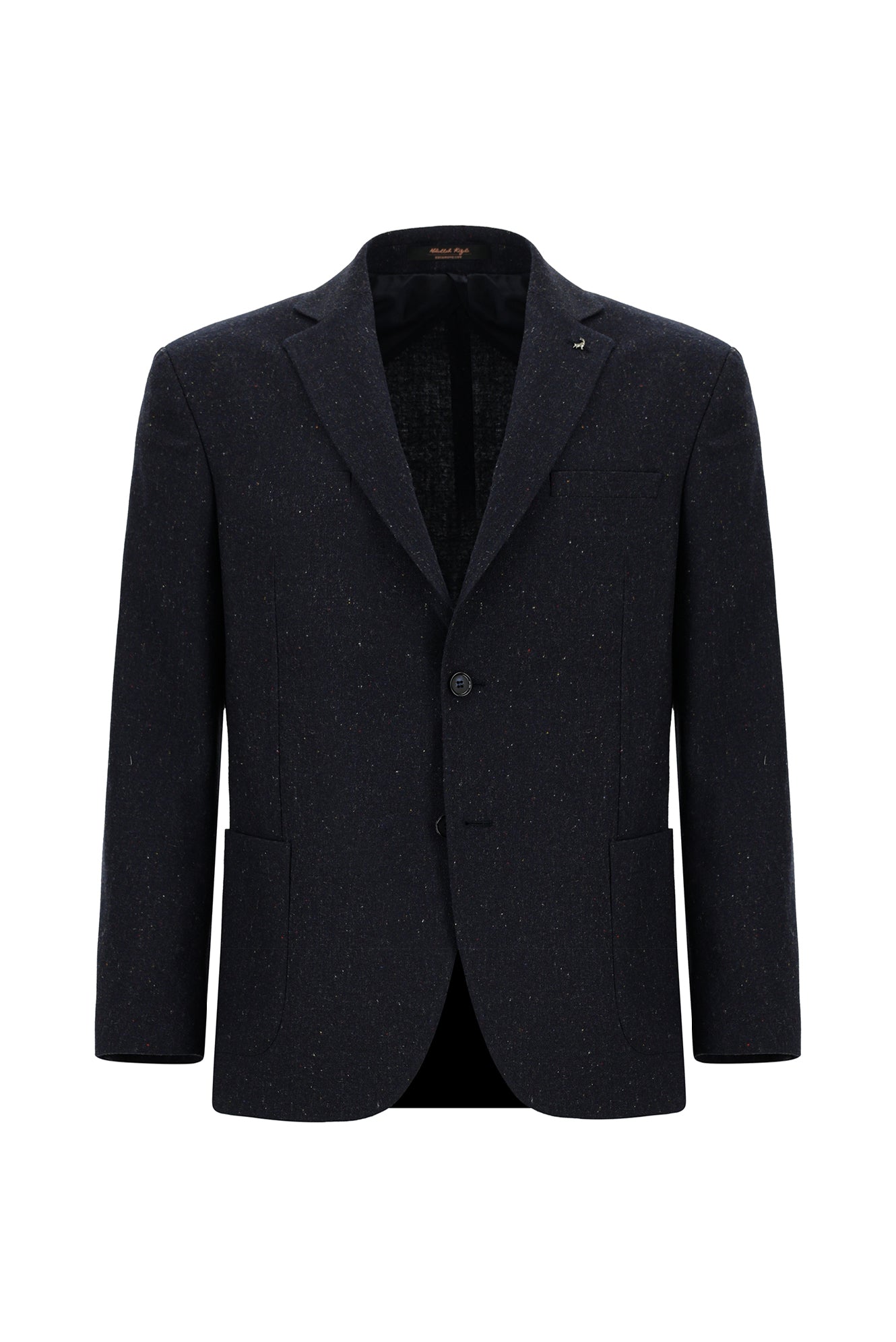 Koyu Lacivert Super Slim Fit Ekstra Dar Kesim Spor Yünlü Ceket