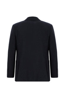 Koyu Lacivert Super Slim Fit Ekstra Dar Kesim Spor Yünlü Ceket