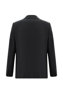 Koyu Kahve Regular Fit Klasik Desenli Yünlü Ceket