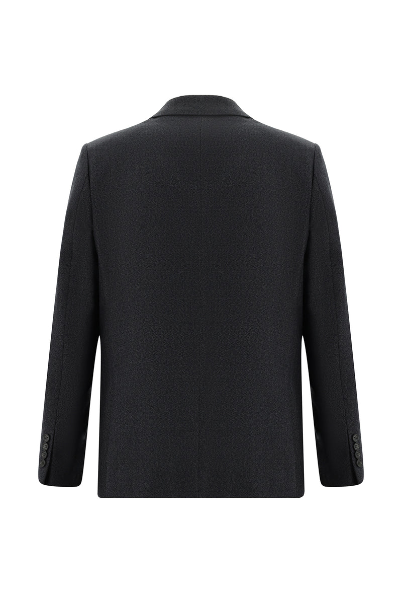 Koyu Kahve Regular Fit Klasik Desenli Yünlü Ceket