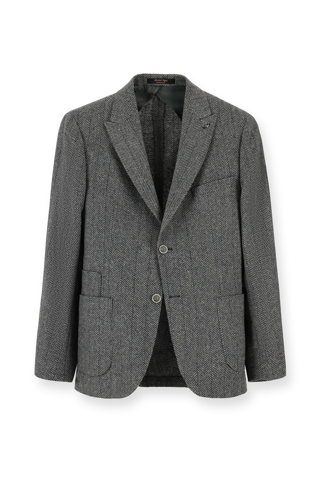 Orta Füme Super Slim Fit Ekstra Dar Kesim Desenli Spor İtalyan Yünlü Ceket