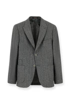 Orta Füme Super Slim Fit Ekstra Dar Kesim Desenli Spor İtalyan Yünlü Ceket