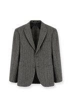 Koyu Antrasit Super Slim Fit Ekstra Dar Kesim Desenli Spor İtalyan Yünlü Ceket