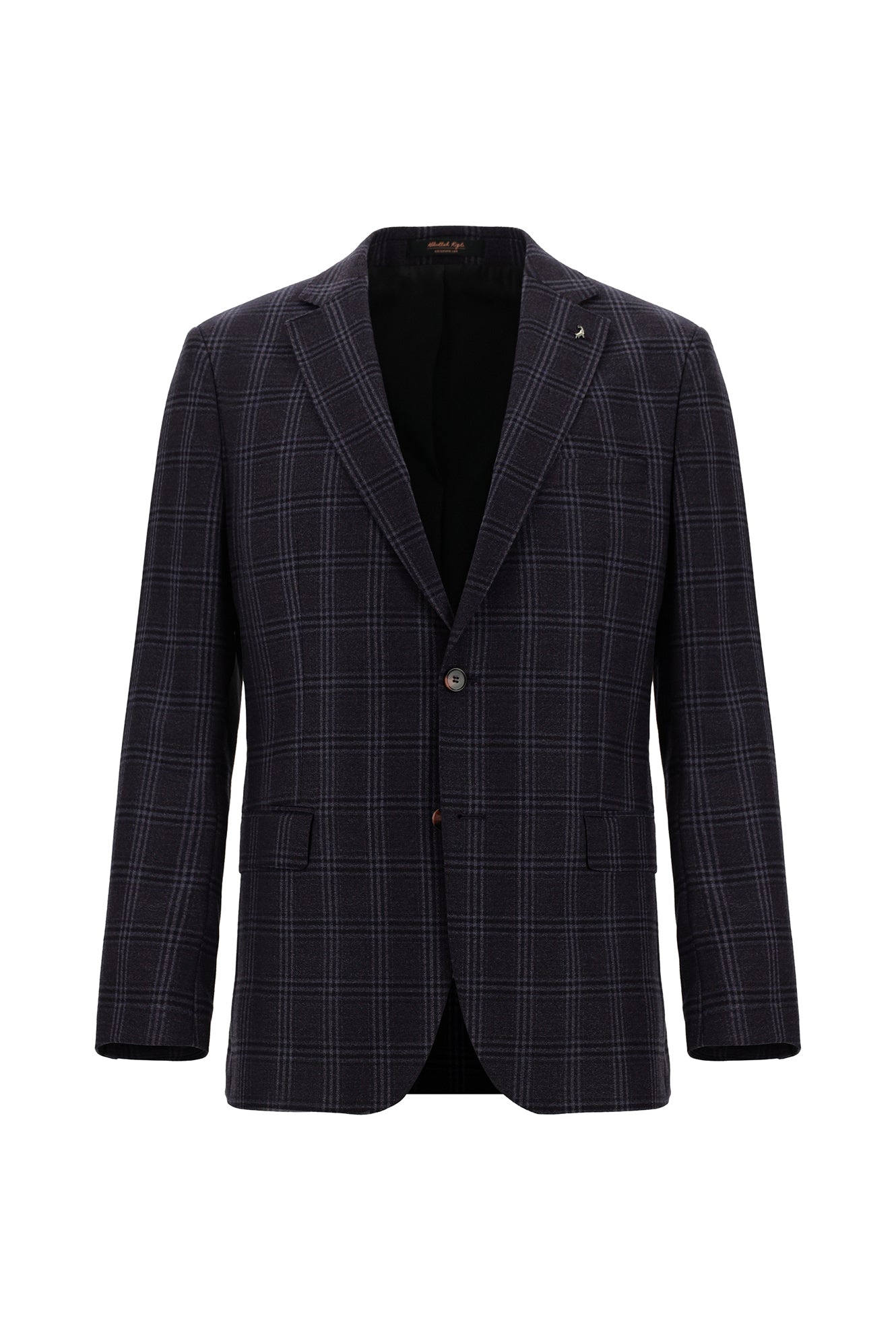 Koyu Bordo Regular Fit Yünlü Ekose Ceket