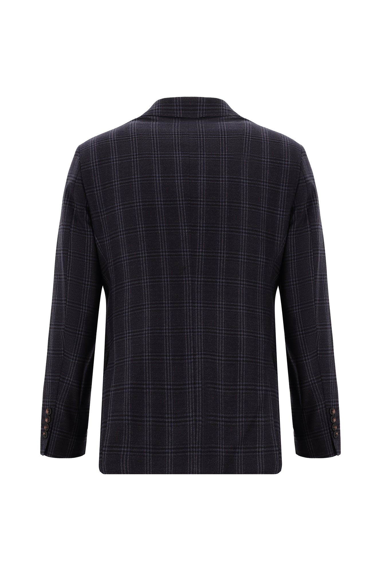 Koyu Bordo Regular Fit Yünlü Ekose Ceket