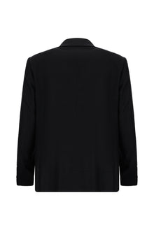 Siyah Relaxed Fit Rahat Kesim Ekose Yünlü Ceket