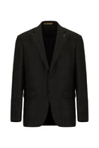 Koyu Kahve Relaxed Fit Rahat Kesim Ekose Yünlü Ceket