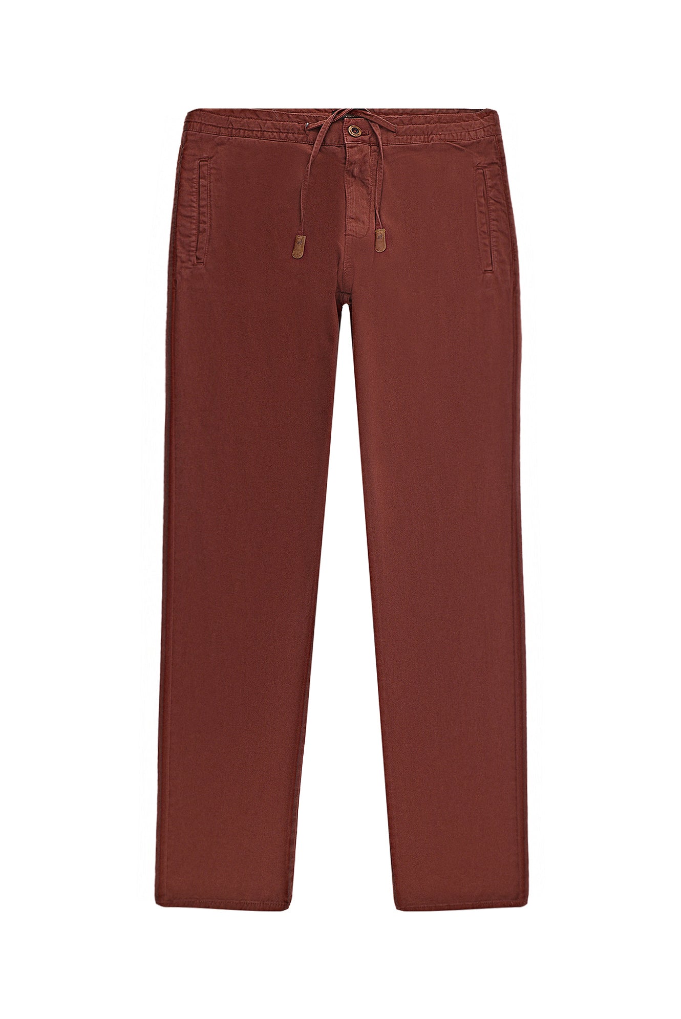 Kiremit Regular Fit Likralı Beli Lastikli İpli Pantolon