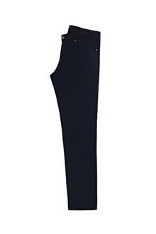 Koyu Lacivert Slim Fit Dar Kesim Likralı Kanvas / Chino Pantolon