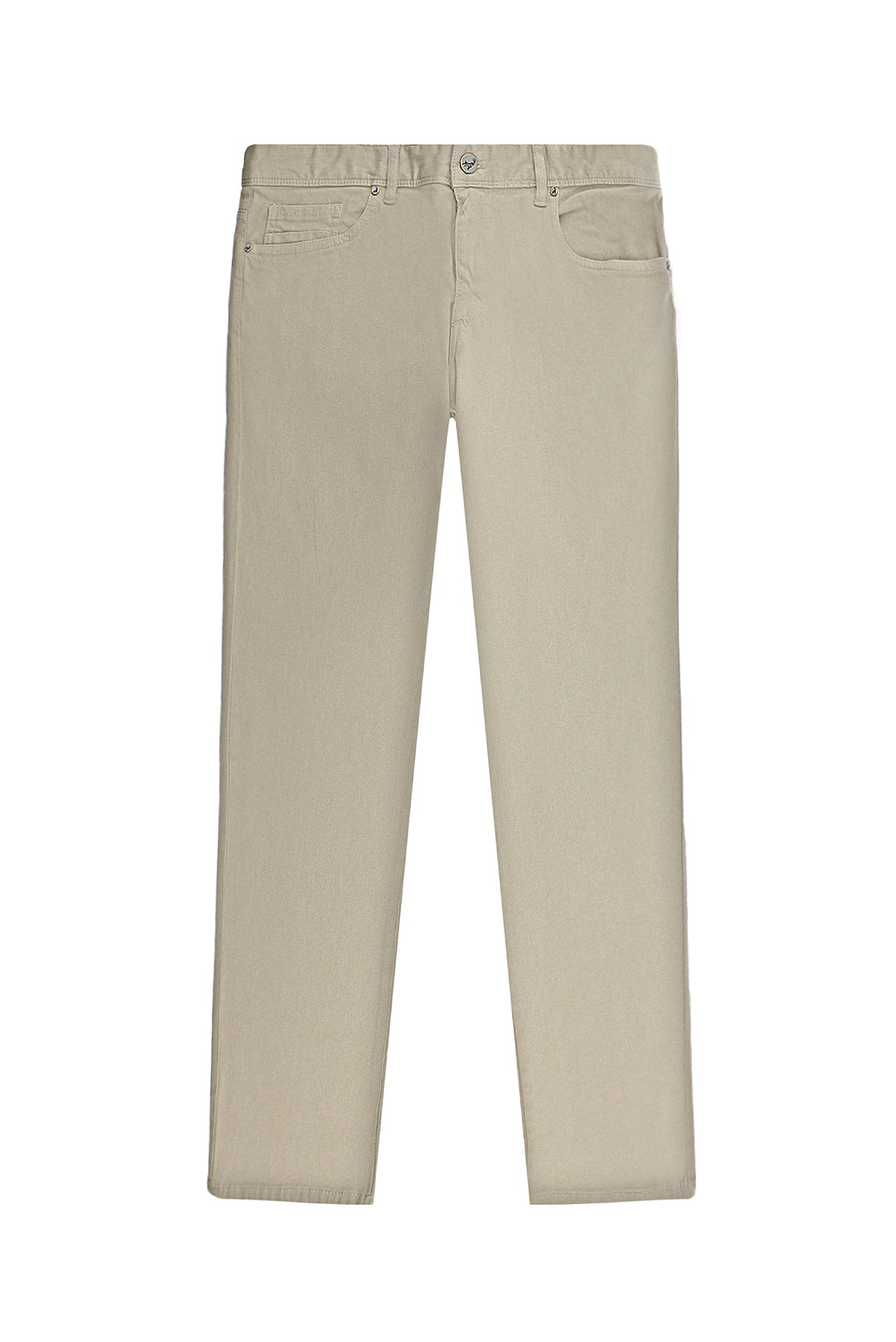 Krem Slim Fit Dar Kesim Likralı Kanvas / Chino Pantolon