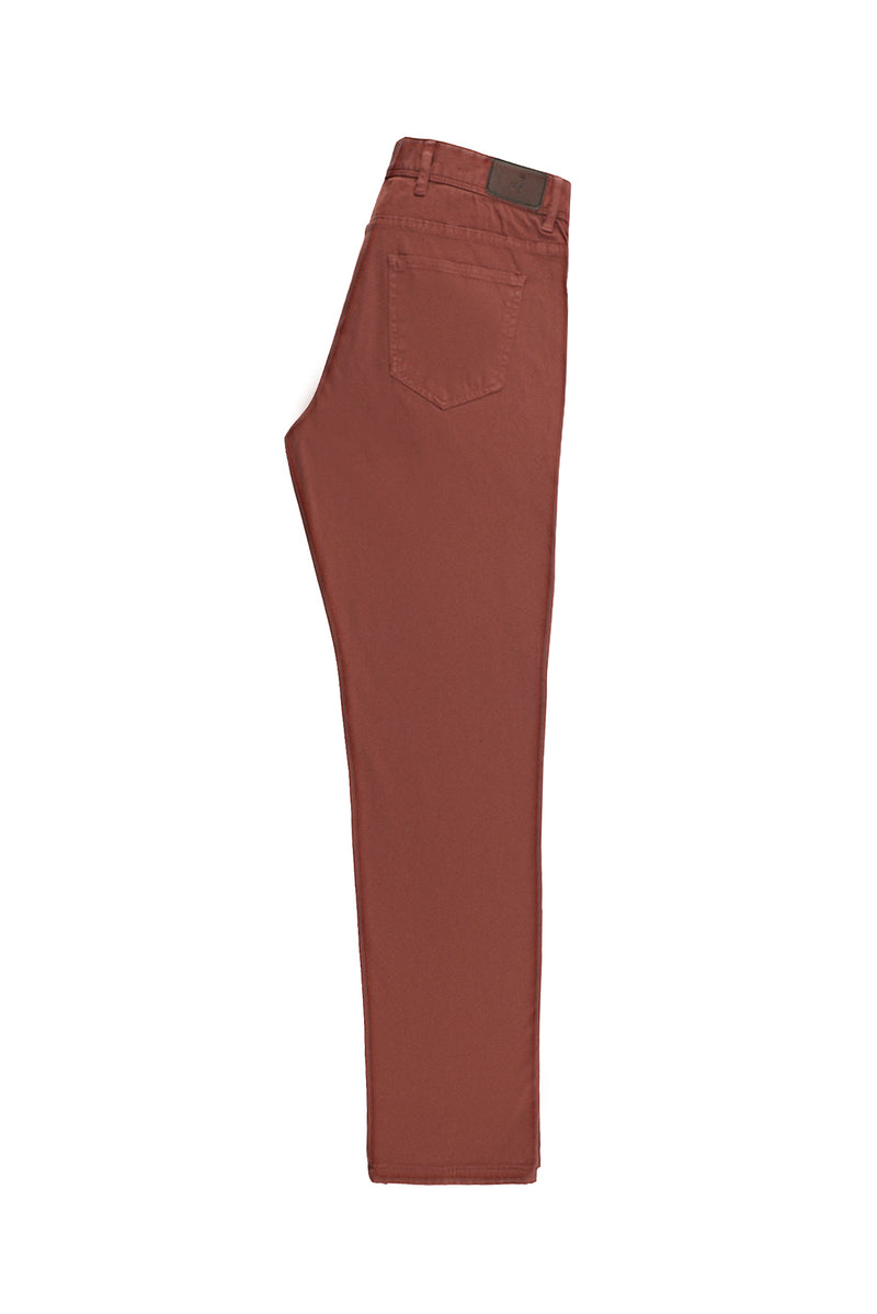 Kiremit Slim Fit Dar Kesim Likralı Kanvas / Chino Pantolon